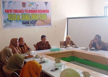 RSUD dr. Zainal Umar Sidiki melalui rapat evaluasi internal yang melibatkan seluruh unsur pelayanan medis dan manajemen. (foto.istimewa)