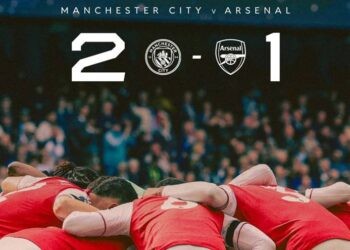 Hasil Akhir Arsenal vs Man City. (foto X/Arsenal)