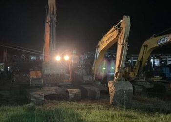Polres Pohuwato mengamankan tiga unit excavator di Peti Bulangita, Sabtu (23/05/2026) (Yusuf/Gopos)
