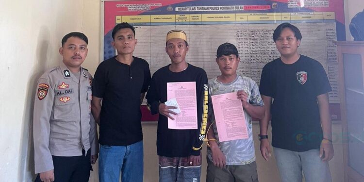 Polres Pohuwato tahan dua operator Peti Bulangita, Jum'at (01/05/2026) (Istimewa)