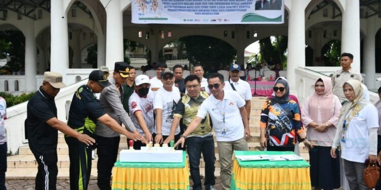 Wakil Bupati Boalemo, Lahmuddin Hambali, launching Sistem Penerimaan Murid Baru (SPMB) Tahun Ajaran 2026/2027 di Alun-alun Tilamuta, Selasa (19/5/2026) (Prokopim Boalemo)