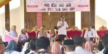 Wakil Bupati Pohuwato, Iwan Adam, memberikan sambutan klinik ITDA di Kecamatan Wanggarasi, Rabu (20/05/2026) (Razak Prokopim Pohuwato)