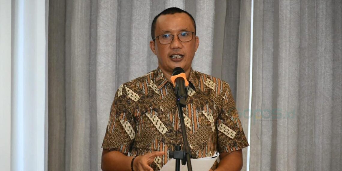 Wakil Bupati Boalemo, Lahmuddin Hambali, memberikan sambutan pembinaan dan penataan sarana, dan prasarana pelayanan kesehatan, Jum'at (22/05/2026) (Prokopim Boalemo)