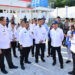 Menteri Kelautan dan Perikanan RI Sakti Wahyu Trenggono didampingi Gubernur Gorontalo Gusnar Ismail saat meninjau Kampung Nelayan Merah Putih di Kelurahan Leato, Kecamatan Dumbo Raya, Kota Gorontalo.
