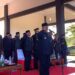 Bupati Ismet Mile didampingi Wabup Risman Tolingguhu, Sekda Iwan Mustapa dan jajaran Forkopimda pada Peringatan Hari Lahir Pancasila tingkat Kabupaten Bone Bolango yang digelar di Lapangan Alun-Alun Bone Bolango, Selasa (2/6/2026). (Foto Indra/Gopos)