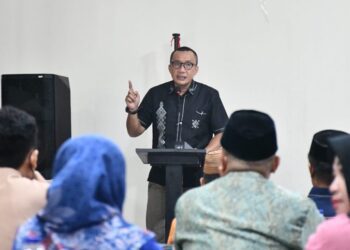 Wakil Bupati Boalemo, Lahmuddin Hambali, memberikan sambutan workshop PJPK tahun 2026, (Prokopim Boalemo)