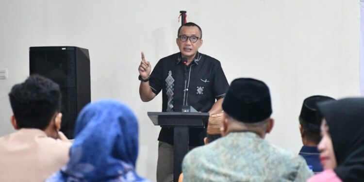 Wakil Bupati Boalemo, Lahmuddin Hambali, memberikan sambutan workshop PJPK tahun 2026, (Prokopim Boalemo)