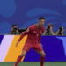 Ronaldo saat melakukan selebrasi usai mencetak gol ke dua ke gawang Uzbekistan.(F. tangkapan layar)
