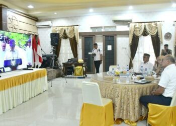 Bupati Pohuwato, Saipul Mbuinga, mengikuti peresmian paket IJP tahun 2025, (Istimewa)