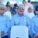 Bupati Pohuwato, Siapul Mbuinga (kanan) bersama kepala daerah lainnya saat menghadiri puncak Pekan Nasional (PENAS) Petani Nelayan XVII Tahun 2026 di GORR David-Tony, Kabupaten Gorontalo, Rabu (24/06/2026) (Prokopim Pohuwato)