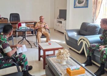 Wakil Bupati Pohuwato, Iwan Adam, menerima kunjungan Kasdim 1313 Pohuwato, Selasa (24/06/2026) (Prokopim Pohuwato)