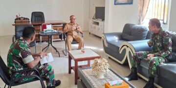 Wakil Bupati Pohuwato, Iwan Adam, menerima kunjungan Kasdim 1313 Pohuwato, Selasa (24/06/2026) (Prokopim Pohuwato)