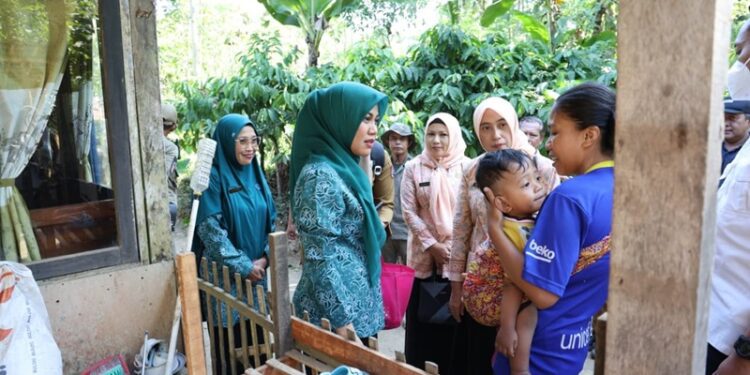 Neng Ghyta Eka Puspita saat belusukan ke rumah warga di Desa Cumadak