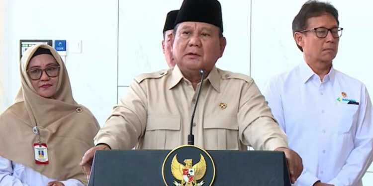 Tangkapan layar - Presiden RI Prabowo Subianto menyampaikan pidato dalam peresmian Rumah Sakit Umum Daerah (RSUD) Kiai Haji Muhammad Thohir di Krui, Kabupaten Pesisir Barat, Provinsi Lampung, Rabu (10/9/2026). ANTARA/YouTube Sekretariat Presiden/Aditya Ramadhan