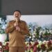 Bupati Boalemo, Rum Pagau, saat memberikan sambutan di hadapan masayarakat wonosari, Selasa (23/06/2026) (Istimewa)