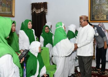 Penyambutan 30 jemaah haji di rumah dinas Bupati Boalemo, Jum'at (26/06/2026) (Prokopim Boalemo)