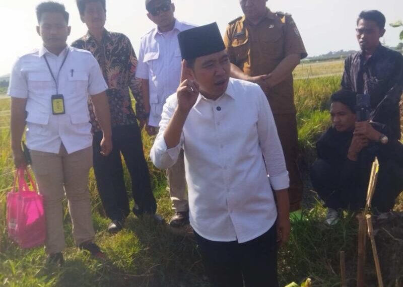 Bupati Jember Muhammad fawait saat meninjau lokasi Irigasi Pertanian di Jenggawah
