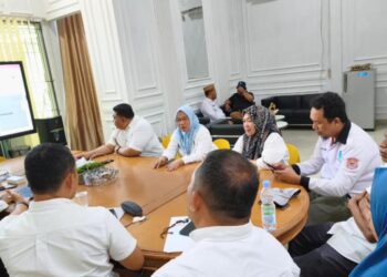Kepala Bappeda Bone Bolango, Sri Mulyani Lalijo pada Initial Meeting Fasilitasi Replikasi Sumedang Command Centre (CC) secara virtual melalui Zoom Meeting, Rabu (8/7/2026). (Foto Istimewa)