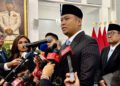 Kepala Badan Gizi Nasional (BGN) Sudaryono memberikan keterangan pers setelah upacara pelantikan di Istana Negara, Jakarta, Rabu (22/7/2026). ANTARA/Genta Tenri Mawangi.