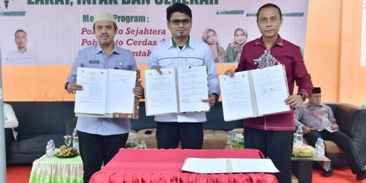 Nota kesepakatan kerja sama Pemkab dan Baznas Pohuwato terkait penanggulangan bencana, (Prokopim Pohuwato)