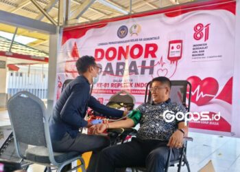 Lapas Kelas IIA Gorontalo mengawali langkah kemanusiaannya dengan melaksanakan donor darah.