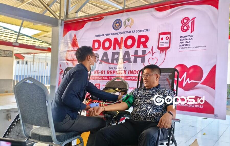 Lapas Kelas IIA Gorontalo mengawali langkah kemanusiaannya dengan melaksanakan donor darah.