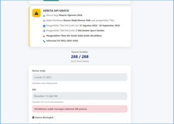 Layanan tiket KAI khusus tajemtra 2026