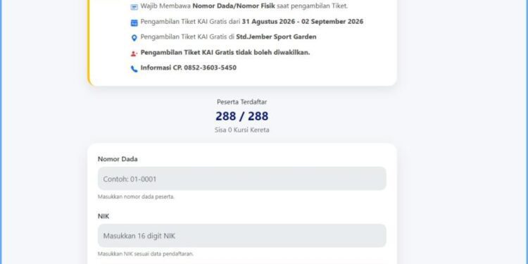 Layanan tiket KAI khusus tajemtra 2026