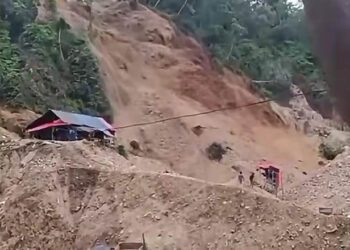 Kawasan Pertambangan Emas Tanpa Izin (PETI) DAM, Kabupaten Pohuwato, dilanda longsor pada Rabu (12/8/2026) sore.