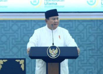 Presiden Prabowo Subianto memberikan sambutan pada penutupan Muktamar Ke-35 NU di Jombang, Jawa Timur, Senin (31/8/2026). ANTARA/HO-BPMI Sekretariat Presiden