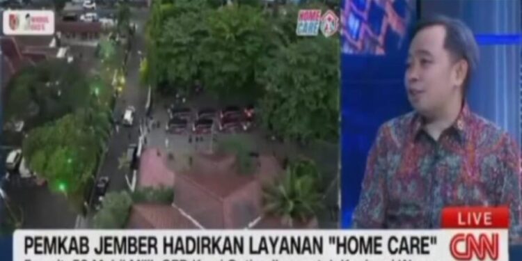 Bupati Jember Gus Fawait saat diwawancarai CNN Indonesia.