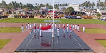 Upacara HUT ke-81 RI tingkat Kabupaten Pohuwato, Senin (17/08/2026) (Yusuf/Gopos)