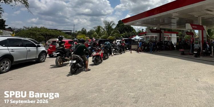 Antrean Pertalite di Kendari mulai melandai.