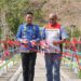 Bupati Enrekang H. Muhammad Yusuf Ritangnga beserta jajaran Forkopimda, VP CSR & SMEPP PT Pertamina (Persero) Rudi Ariffianto & jajaran Manajemen PT Pertamina, serta tokoh masyarakat dan warga meresmikan jembatan gantung Kaluppini