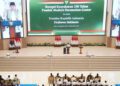 Presiden Prabowo Subianto menyampaikan sambutan pada puncak resepsi kesyukuran 100 tahun Pondok Modern Darussalam Gontor di Ponorogo, Jawa Timur, Sabtu (19/9/2026). Kegiatan yang dihadiri perwakilan negara sahabat, duta besar, tokoh pendidikan, dan ribuan alumni lintas angkatan tersebut digelar untuk memperingati satu abad berdirinya Ponpes Gontor sekaligus menegaskan peran pesantren modern dalam pengembangan pendidikan, keilmuan, dan sumber daya manusia di tingkat nasional maupun internasional. ANTARA FOTO/Destyan Sujarwoko/YU