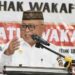 Bupati Gorontalo Sofyan Puhi saat memberikan sambutan pada Isbat Wakaf Terpadu di Pengadilan Agama Limboto, Rabu (16/9/2026)