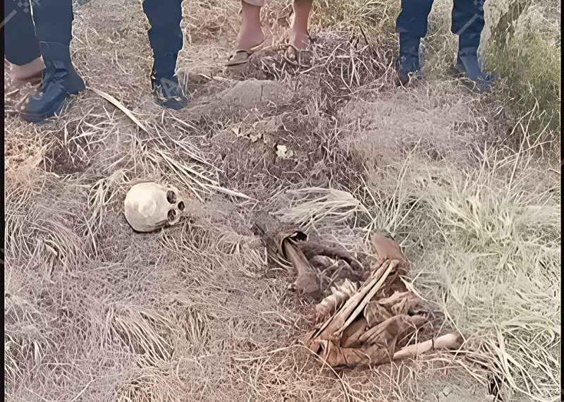 Tangkapan layar penemuan tengkorak manusia di area perkebunan tebu di Desa Bongo Tua, Kecamatan Paguyaman, Boalemo.(Istimewa)