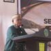 Bupati Ismet Mile saat memberikan sambutan pada kegiatan Rapat Koordinasi Percepatan Sertifikasi Aset Tanah yang dirangkaikan dengan penyerahan sertifikat tanah milik Pemerintah Daerah Bone Bolango di Kantor Pengacara Negara Kejaksaan Negeri Bone Bolango, Kamis (3/9/2026). (Foto Onal/Prokopim)
