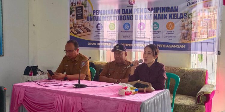 Anggota DPRD Provinsi Gorontalo, Yeyen Sidiki, menyampaikan sambutan pada kegiatan Pelatihan dan Pendampingan Pengurusan NIB bagi 25 pelaku UMKM oleh Diskumperindag Provinsi Gorntalo.