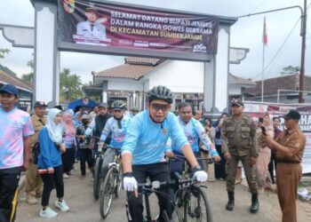 Bupati Jember Muhammad fawait saat Gowes bareng OPD di Kecamatan Sumberjambe