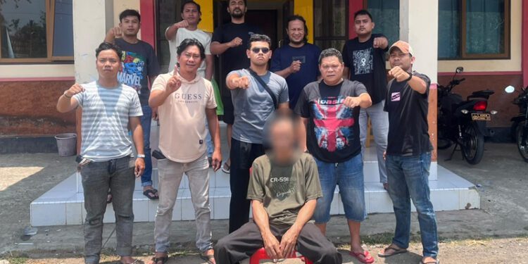 Tim Resmob Saronde, Polres Gorontalo Utara berhsil mengamankan seorang pria berinisial ID terduga pelaku. (foto.istimewa)