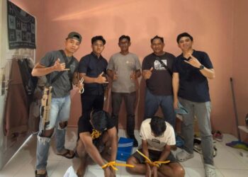 Dua pria di amankan bersama sabu oleh Polres Pohuwato, (Istimewa)