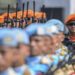Prajurit TNI mengikuti upacara peringatan Hari Ulang Tahun (HUT) ke-81 Tentara Nasional Indonesia (TNI) di Mabes TNI Cilangkap, Jakarta Timur, Senin (5/10/2026). Peringatan HUT ke-81 TNI mengusung tema TNI Kuat Bersama Rakyat Indonesia Berdaulat Adil dan Makmur. ANTARA FOTO/Galih Pradipta/nz (ANTARA FOTO/GALIH PRADIPTA)