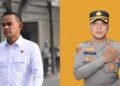 Kombes Pol Teddy Rachesna, S.H., S.I.K., M.Si. (kiri). Kombes Pol Petrus Parningotan Silalahi, S.H., S.I.K., M.H.(kanan).