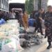 Komandan Kodaeral VIII Laksda TNI Dery Triesananto Suhendi memeriksa barang bukti sianida dan barang lainnya saat konferensi pers hasil penindakan Tim Quick Response Kodaeral VIII di Manado, Sulawesi Utara, Selasa (29/9/2026). ANTARA/HO-Kodaeral VIII