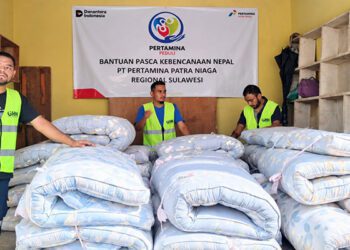 Pertamina Patra Niaga Regional Sulawesi menyalurkan bantuan perlengkapan tidur untuk korban banjir bandang di Nepal