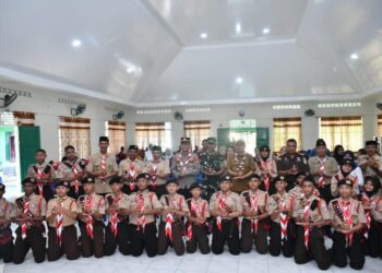 Pelepasan 30 anggota pramuka Boalemo ikut Jamnas XII (Istimewa)